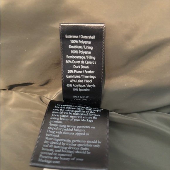 Mackage down coat xs army green - Picture 13 of 15